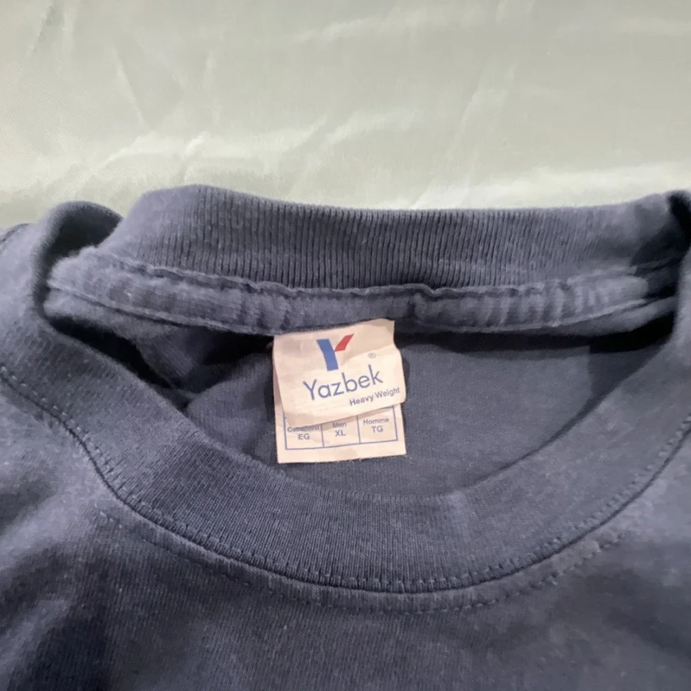 Yazbek Navy Blue Fishing Graphic Men's Crew Neck Short‎ Sleeve T-Shirt Size XL